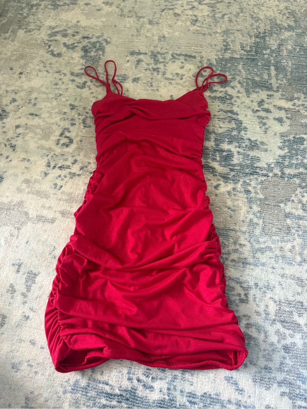 Lucy in the Sky Red Ruched Mini Dress
